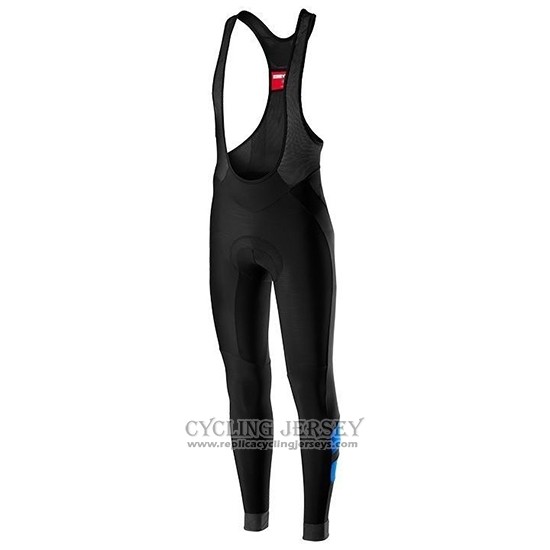 2019 Cycling Jersey Castelli Raddoppia 2 Blue Silver Long Sleeve And Bib Tight